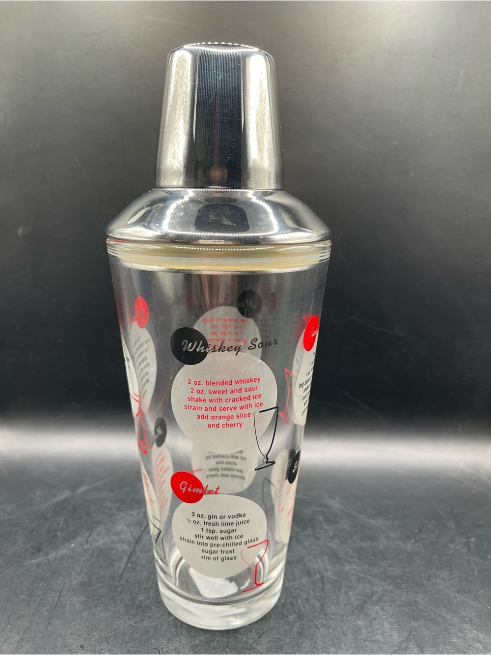 Vintage Mid-Century Modern (MCM) (1950-1960) Glass Cocktail Shaker - Picture 3 of 6